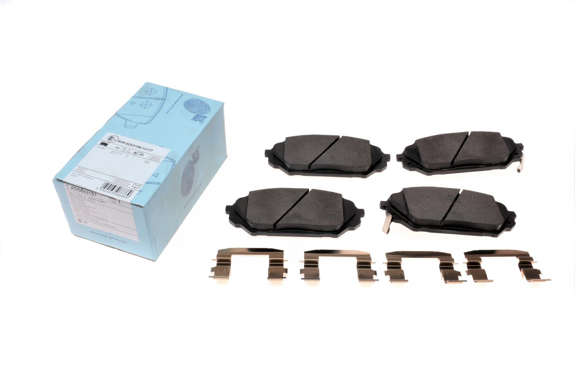 Колодки тормозные передние BLUE PRINT Hyundai ix55 3.0 CRDi 3.8 V6 24V 08-12/Veracruz 3.8 V6 24V 06-12 (ADG042121 BLUE PRINT)