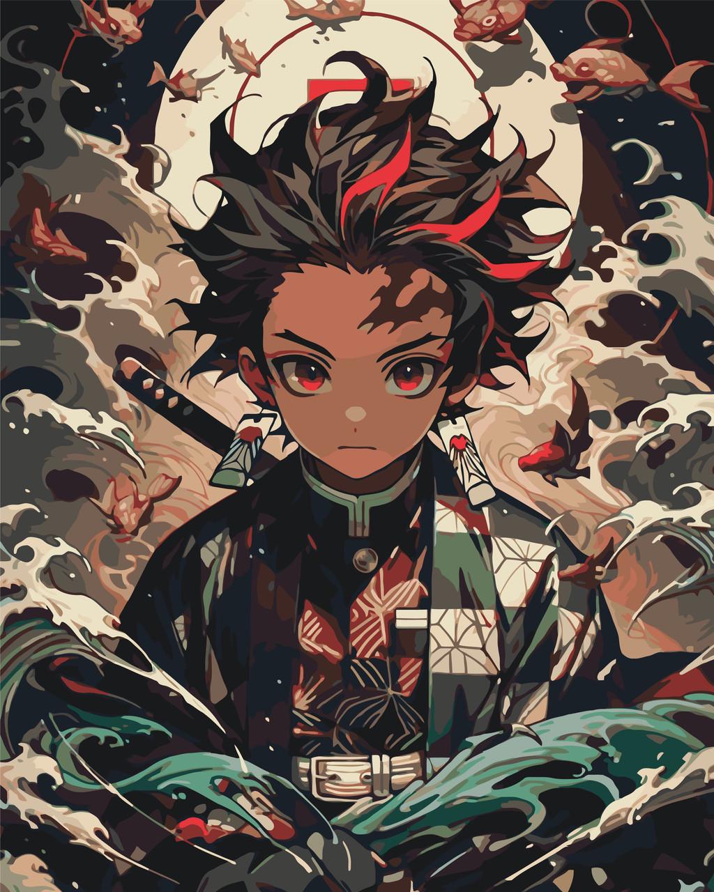 Картина за номерами ORIGAMI Тандзіро Камадо Клинок що розсікає демонів аніме 40х50 см (LW0870)