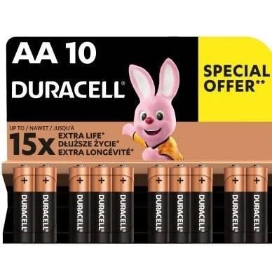 Батарейки Duracell Duralock Basic AA LR6 1,5V щелочные 10 шт. (MCT-MN1500 10BL)