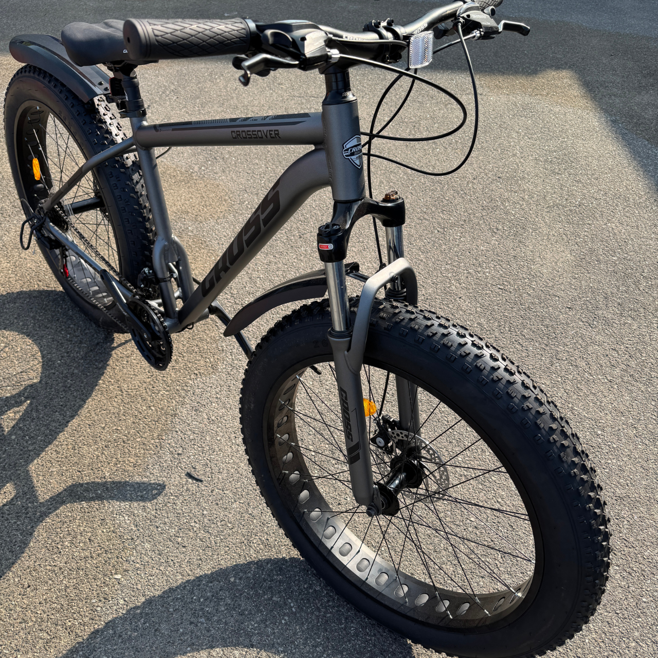 Фетбайк алюминиевый Cross Kayot 26/4,0" с амортизатором Shimano Черно-серый (7c0c611d) - фото 2