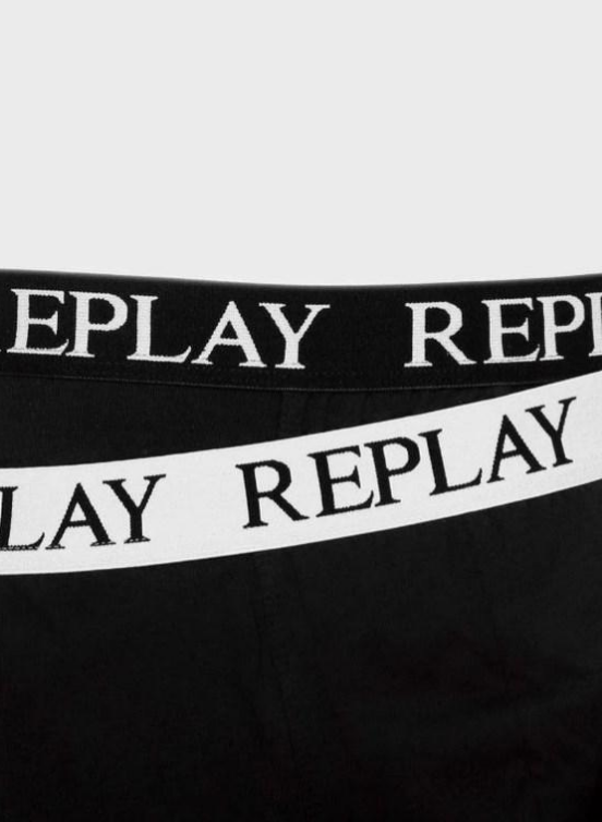 Трусы-боксеры мужские анатомические Replay 2 шт. M Черный/Белый - фото 3