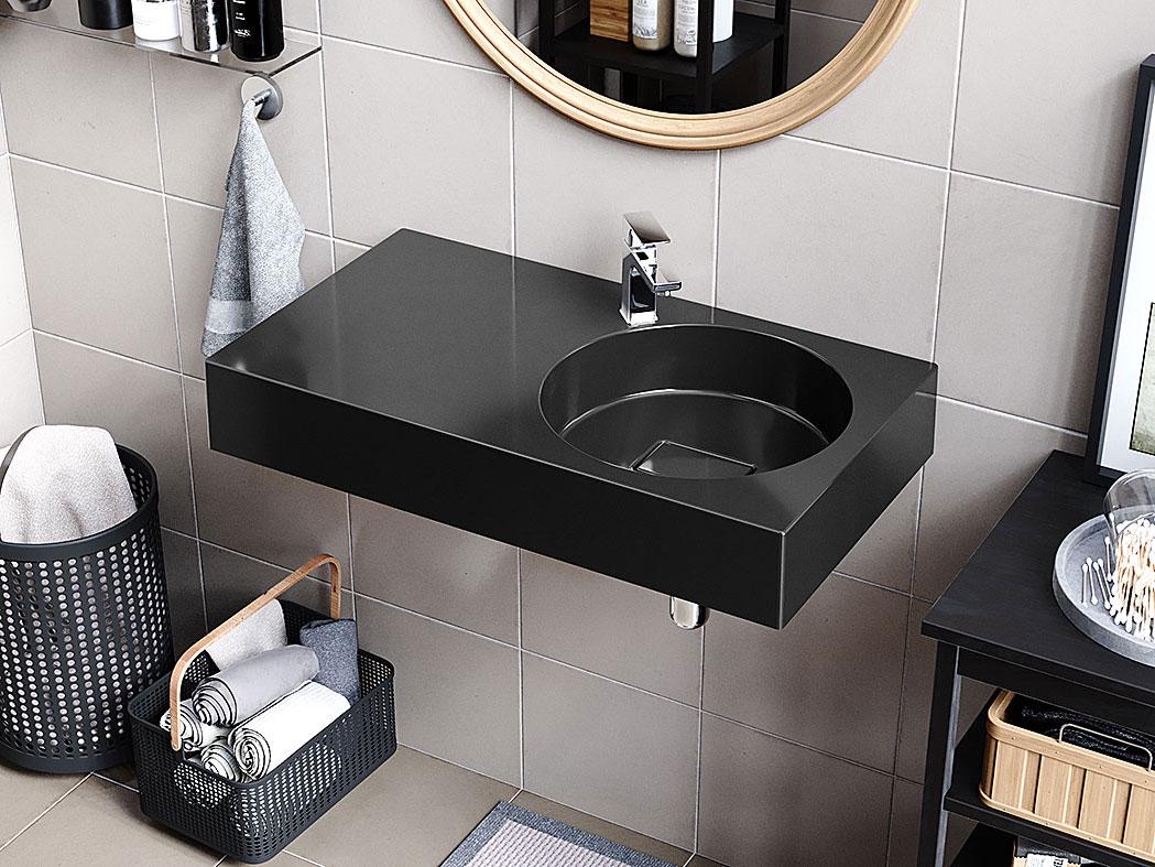 Умивальник підвісний Status Sun 80 L Black (718)