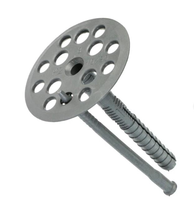 Термодюбель парасолька для пінопласту з пластиковим стержнем 10х140 100 шт./уп (000001011)