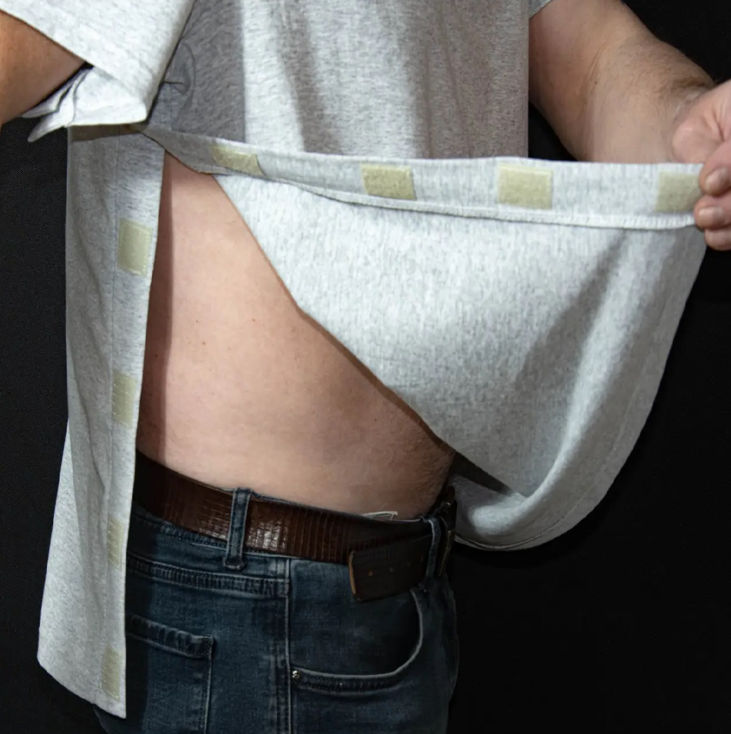 Футболка адаптивна чоловіча при травмуванні Kirasa KI427L 50 L Сірий меланж (27824) - фото 4