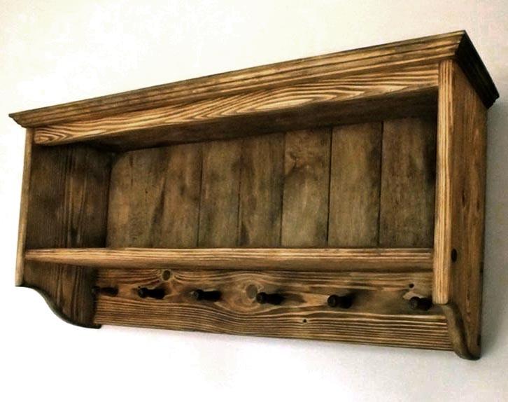 Полка настенная из дерева Анхелика Сепия (ПНС/005008)