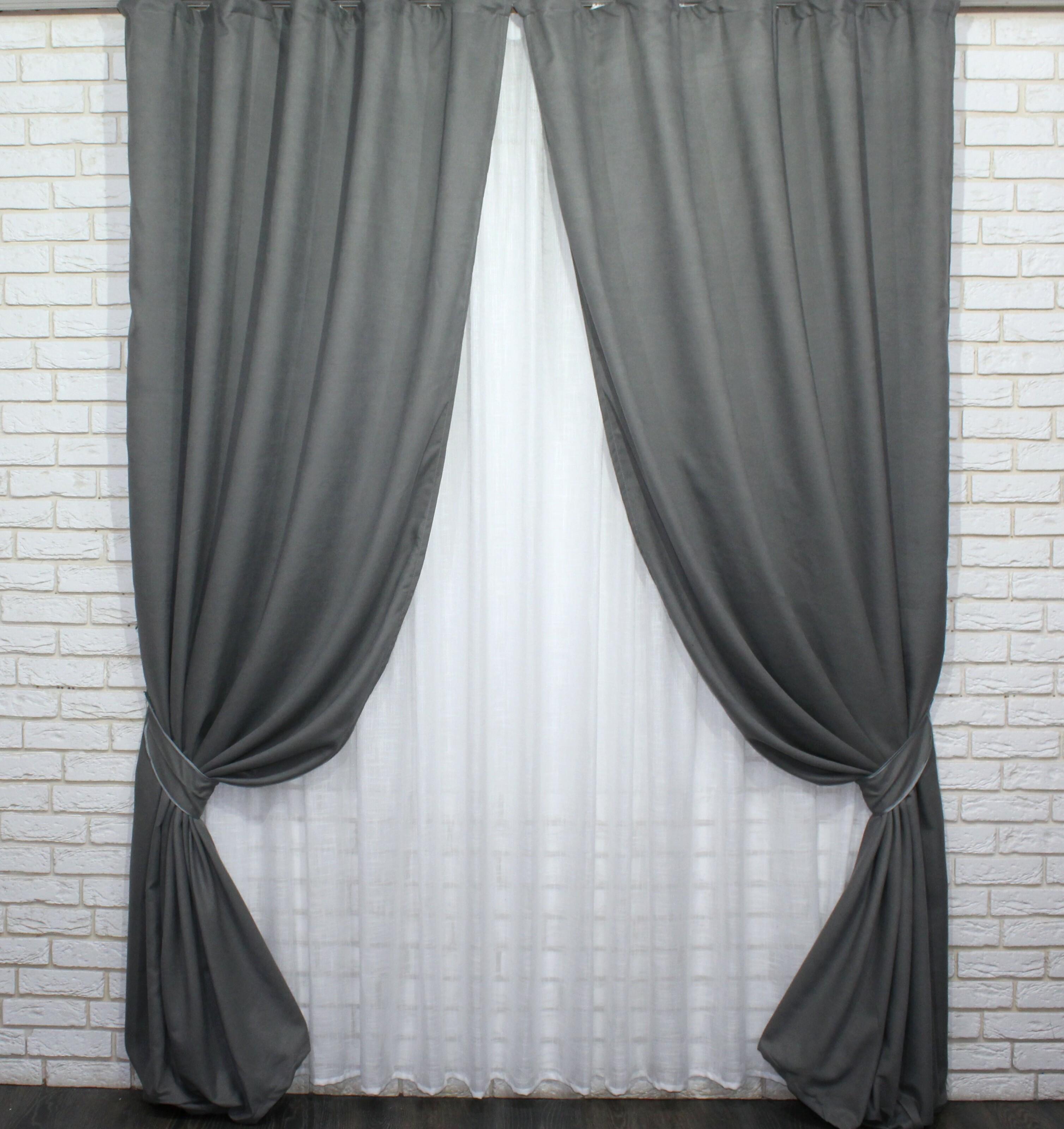 Комплект штор VR-Textil Petek № 747ш микровелюр 150х270 см 2 шт. Графитовый (30-529)