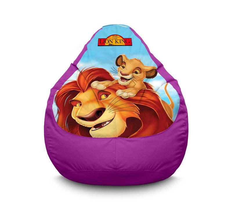 Кресло мешок Lion King Mufasa and Simba Оксфорд XXL 90х125 см Сиреневый