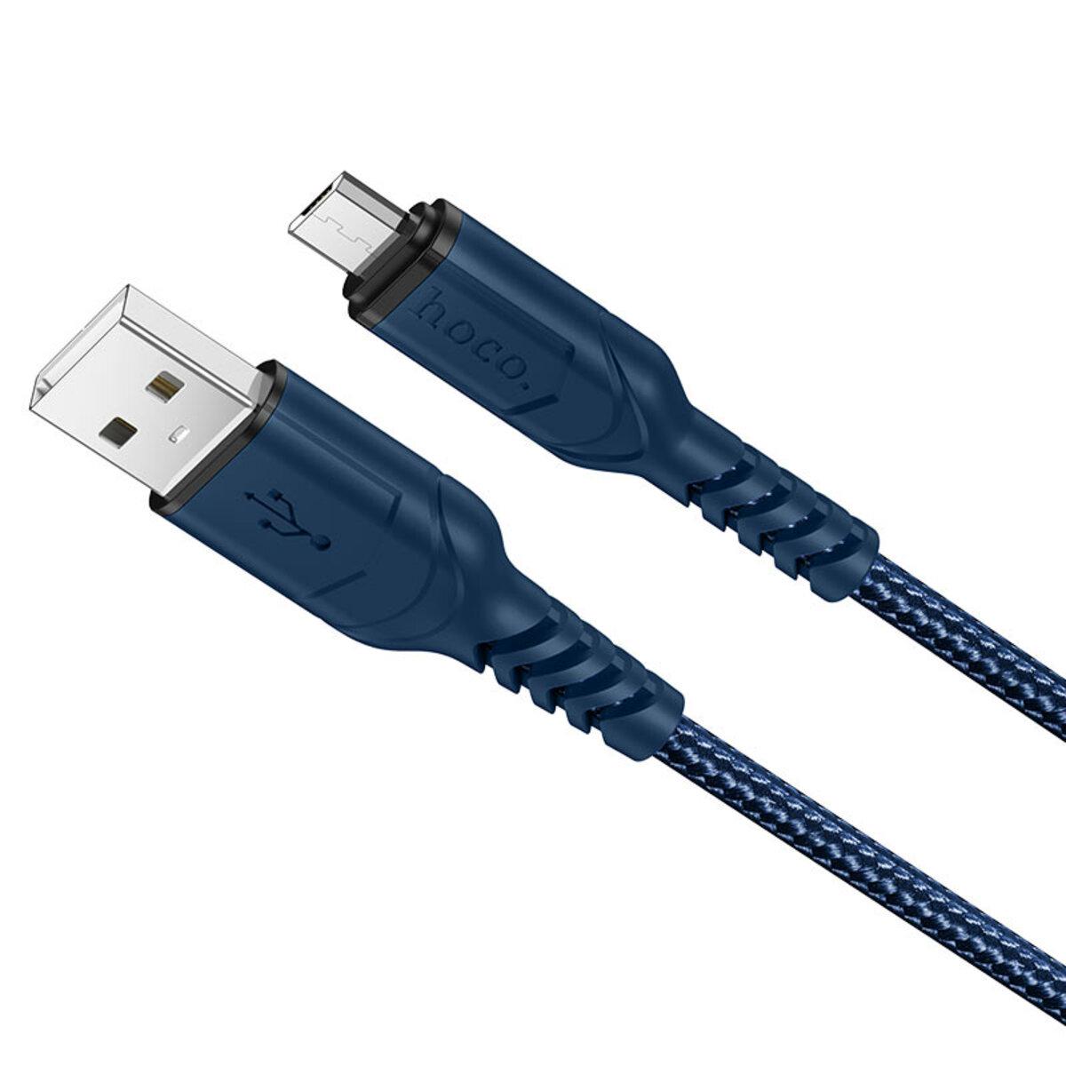 Кабель Hoco X59 USB to MicroUSB 2,4A Blue (21546657)