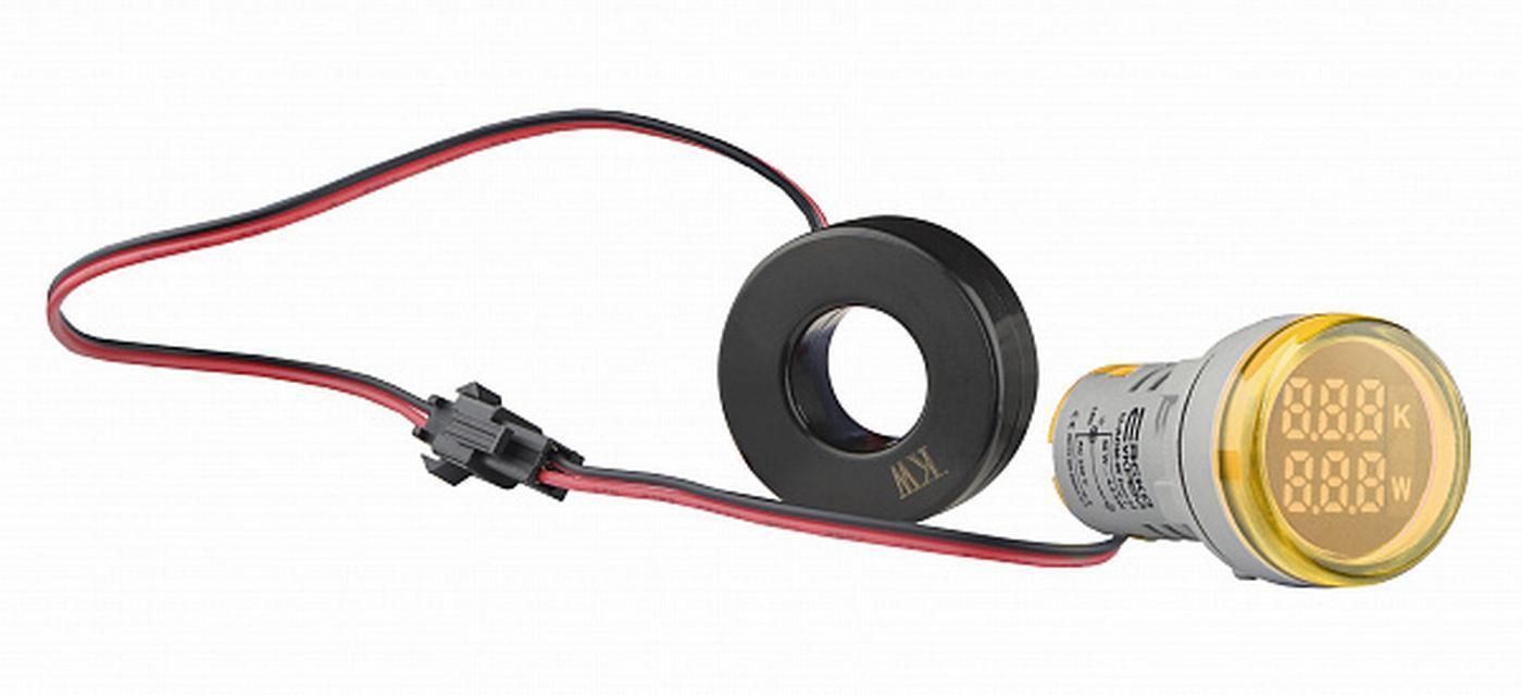 Светосигнальная арматура АСКО-УКРЕМ с индикатором потребляемой мощности тип B серии U-ADM-W круглая ᴓ22 мм Желтый (00000055196)