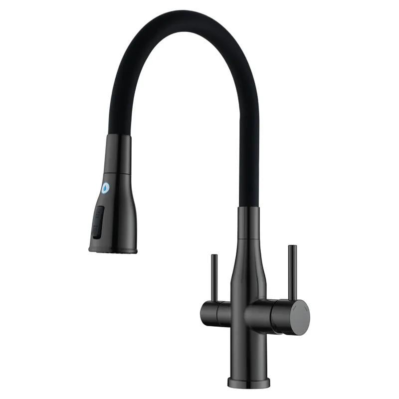 Змішувач для кухні KOER KI-72024-07 з виходом для питної води з гнучким виливом Графітовий (KR5013) Змішувач для кухні KOER KI-72024-07 з виходом для питної води з гнучким виливом Графітовий (KR5013)