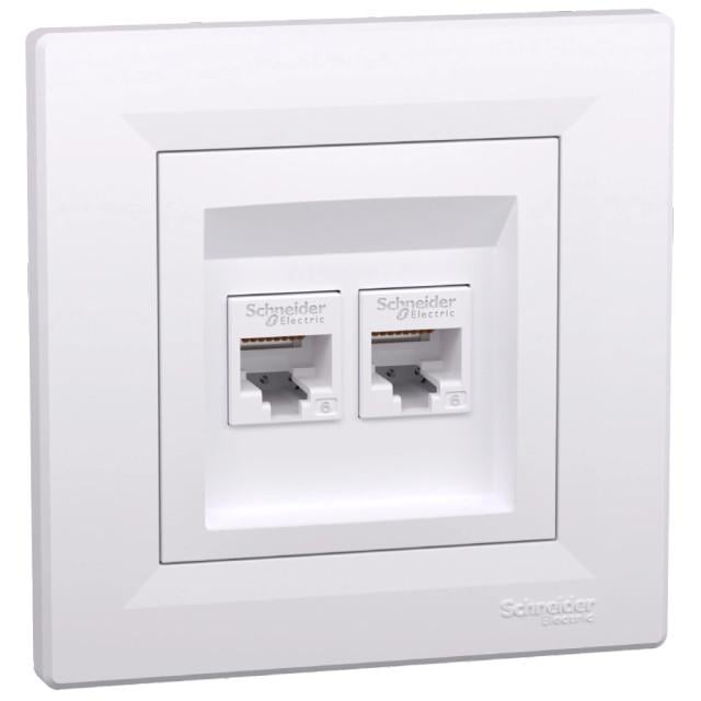Розетка комп'ютерна одинарна Schneider Electric Asfora EPH4800121 RJ45 категорія 6е UTP