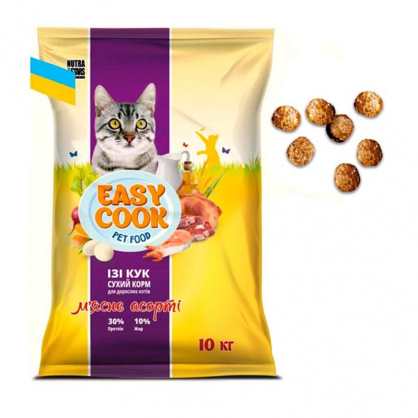 Корм сухий для котів Nutra Five Stars Easy Cook м'ясне асорті 10 кг (442) Корм сухий для котів Nutra Five Stars Easy Cook м'ясне асорті 10 кг (442)