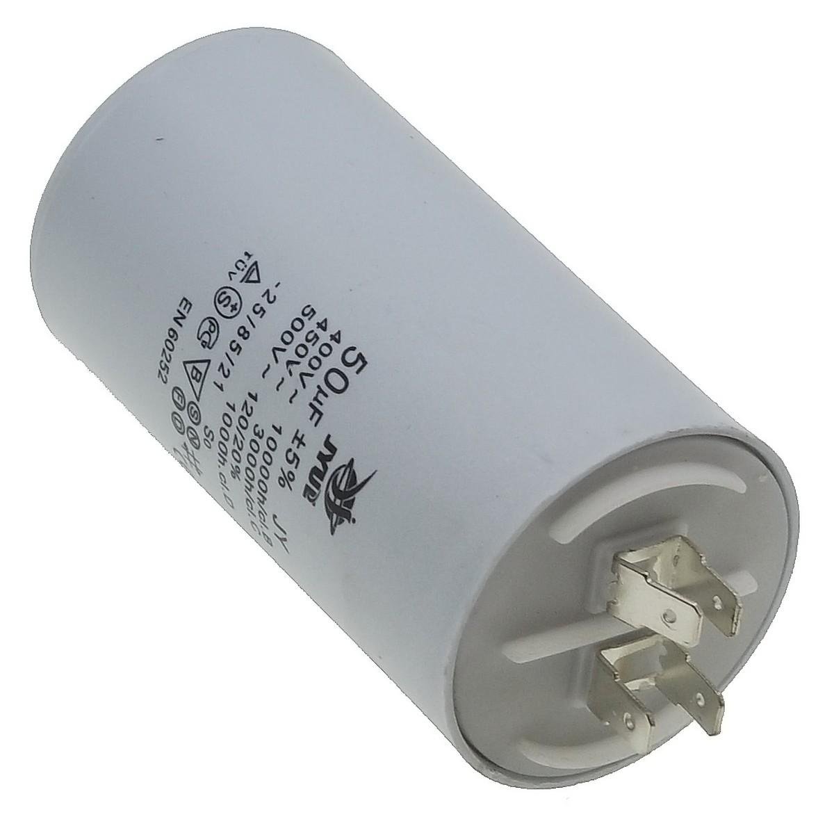 Конденсатор JYUL CBB-60H 50 мкф-450 VAC клеммы 50х92 мм - фото 2