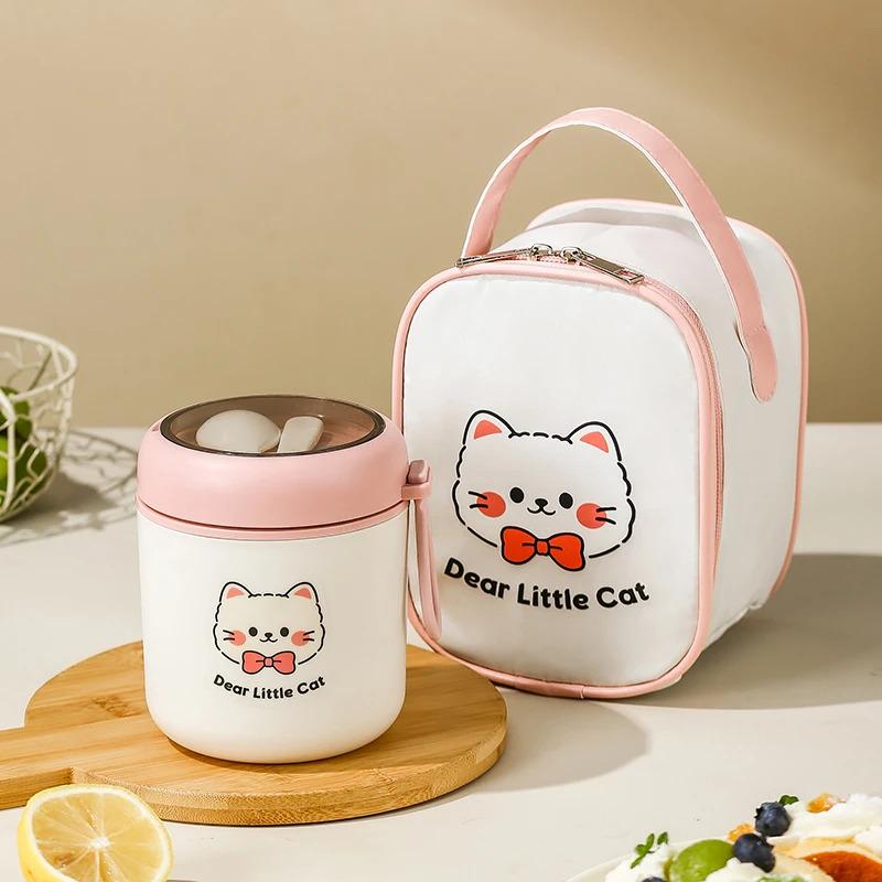 Ланч-набір Котик 3в1 супниця 530 мл з ложкою/термосумка/герметичний термобокс (906368) Ланч-набір Котик 3в1 супниця 530 мл з ложкою/термосумка/герметичний термобокс (906368)