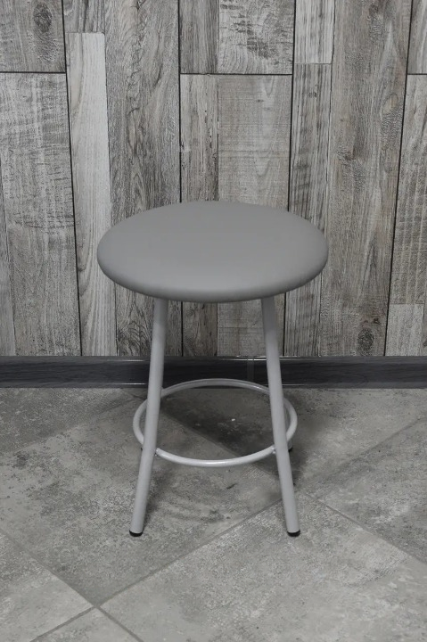 Табурет кухонний Муза металевий з м'яким сидінням 30х45 см Сірий/Білий (28374182)
