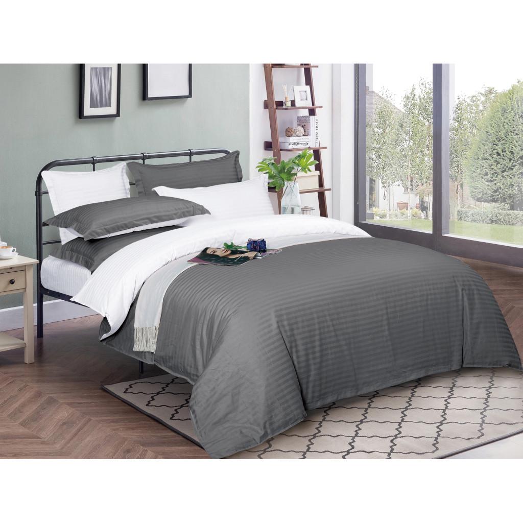 Комплект постельного белья MirSon 30-0011+30-0001 Ventura satin-stripe двухспальный 175х210 см (215760)