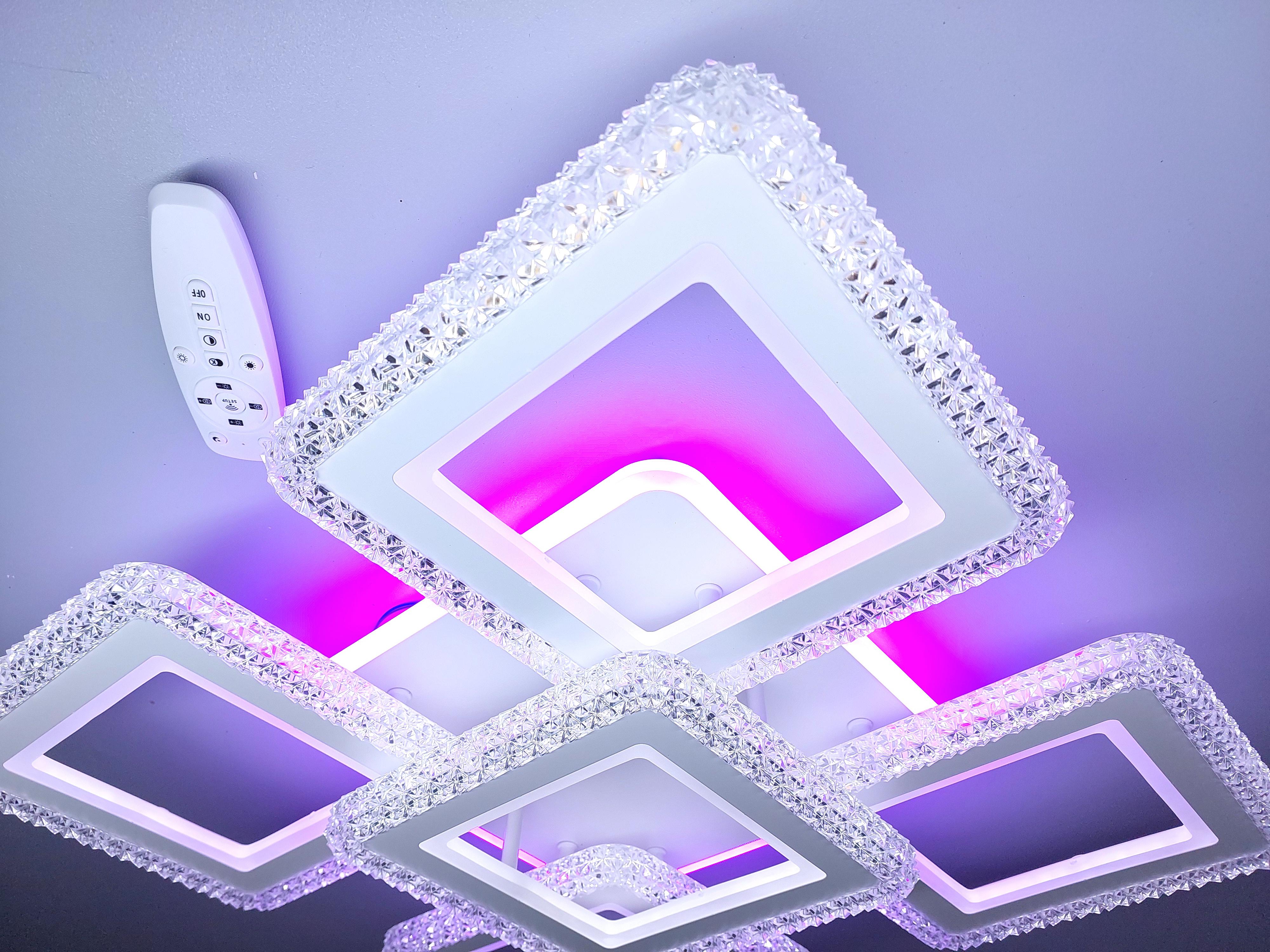 Люстра светодиодная 82R/5 WH+RGB с подсветкой 250/36W Белый (18205070) - фото 2