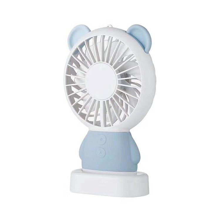 Настільний міні вентилятор SUNROZ Mini Fan з акумулятором 800 mAh Bear USB Блакитний (SUN0700)