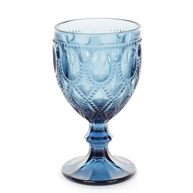 Бокал скляний для вина Flora 300 мл 6 шт. Синій (32362) Бокал скляний для вина Flora 300 мл 6 шт. Синій (32362)