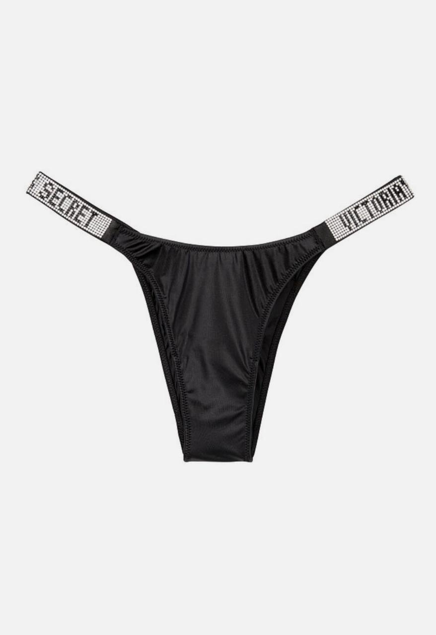 Бразилианы Victoria's Secret средняя посадка со стразами 90-98 см L Черный (Б1232чорL)