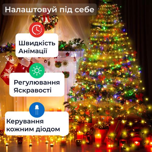 Smart-гірлянда 250 LED з керуванням зі смартфона 2,5 м Зелений/Різнокольоровий (25744267) - фото 8 Smart-гірлянда 250 LED з керуванням зі смартфона 2,5 м Зелений/Різнокольоровий (25744267) - фото 8