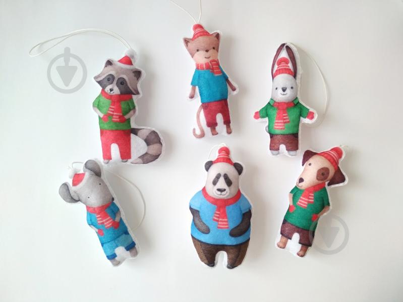 Набір ялинкових іграшок Звірята в шарфах 6 шт. (SUN2419) Набір ялинкових іграшок Звірята в шарфах 6 шт. (SUN2419)
