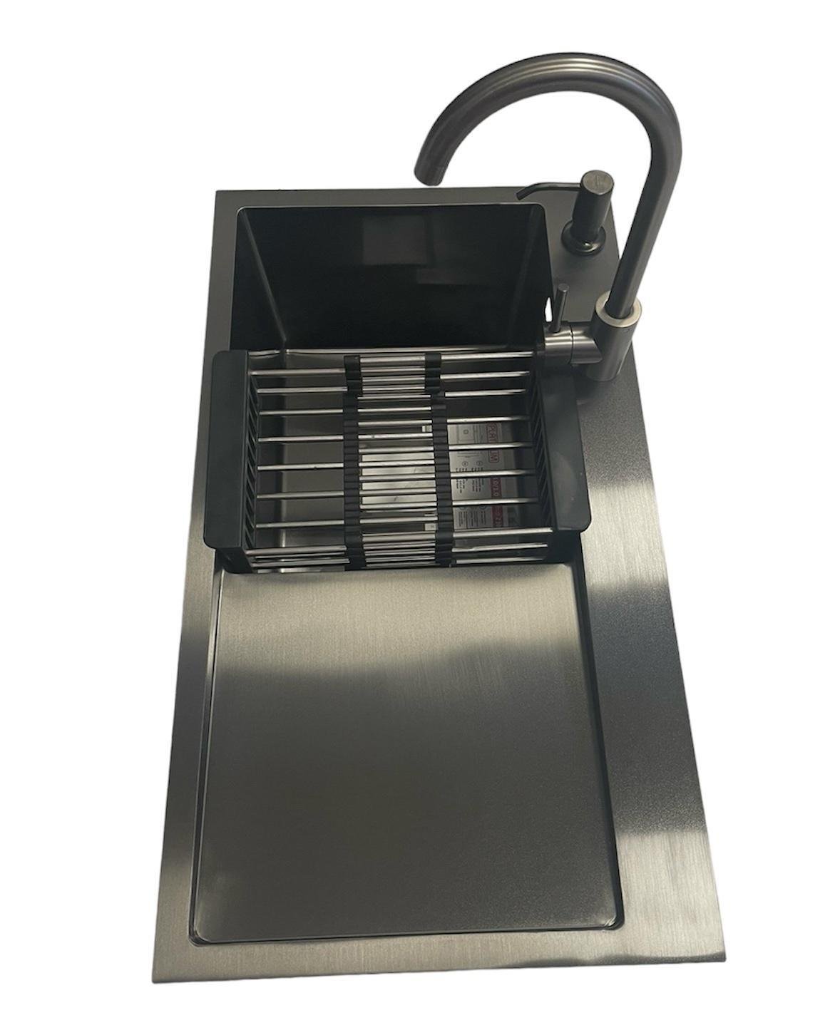 Мойка Pvd Platinum Handmade l квадратный сифон 3.0/1.0 и смеситель для кухни 780x430x220 см Черный Мойка Pvd Platinum Handmade l квадратный сифон 3.0/1.0 и смеситель для кухни 780x430x220 см Черный