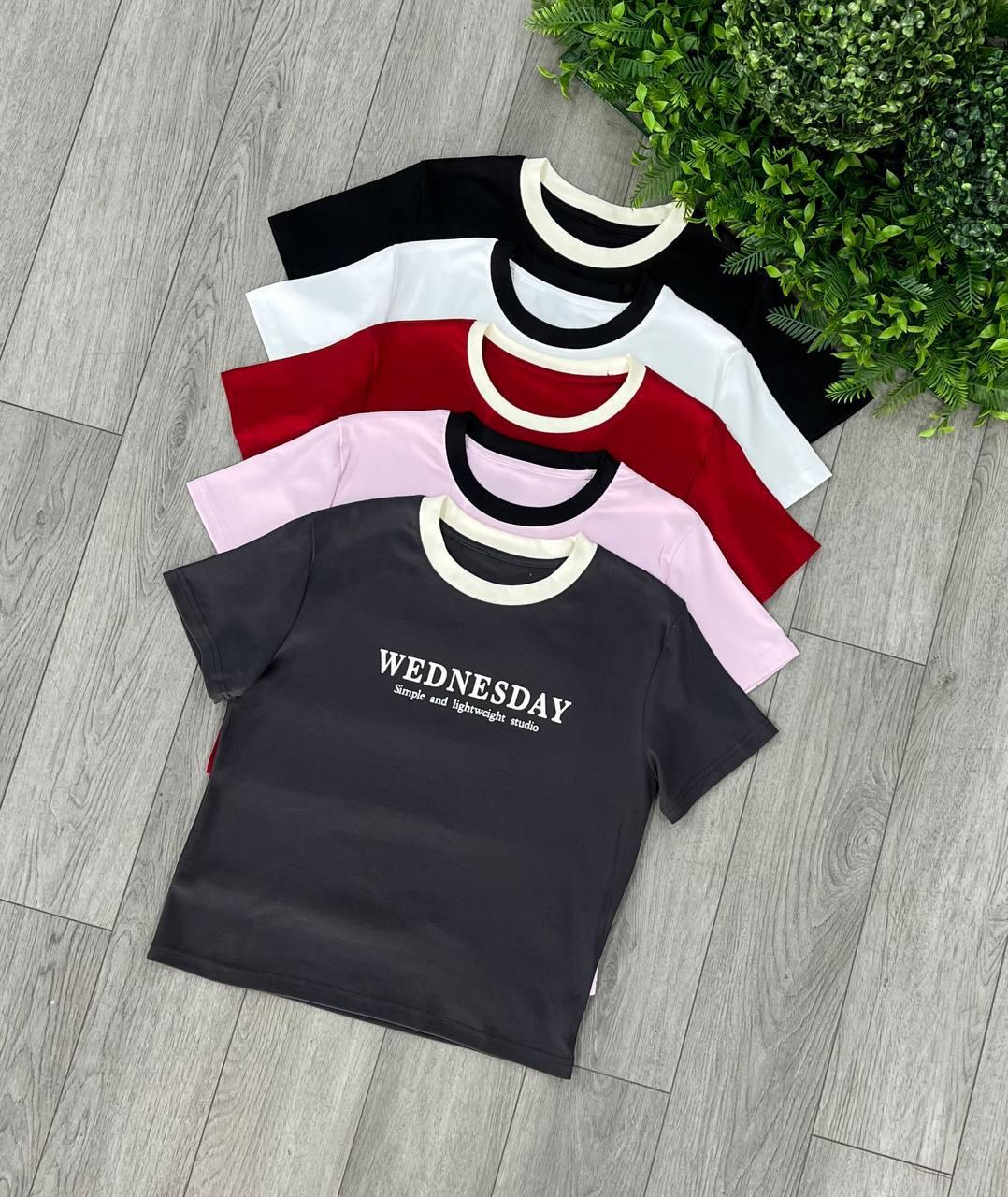 Футболка женская WEDNESDAY OS Красный (#989-02) - фото 2 Футболка женская WEDNESDAY OS Красный (#989-02) - фото 2