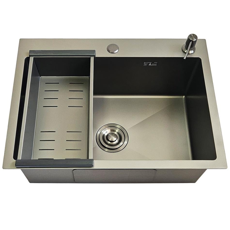 Мойка кухонная ITAL нержавеющая сталь ID 6045-MGR 600x450 мм прямоугольная 0,8 мм (258103)