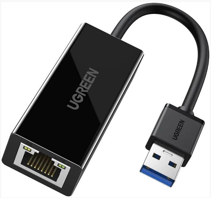 Адаптер сетевой UGREEN CR111 USB 3.0 Gigabit RJ-45 Ethernet Card Adapter 10 см Black - фото 1 Адаптер сетевой UGREEN CR111 USB 3.0 Gigabit RJ-45 Ethernet Card Adapter 10 см Black - фото 1