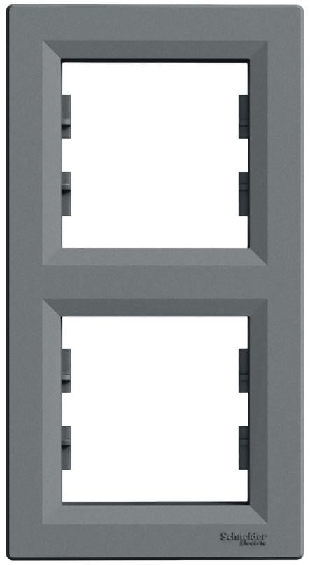 Рамка Schneider Electric двухместная Asfora вертикальная ABS Сталь (EPH5810262) Рамка Schneider Electric двухместная Asfora вертикальная ABS Сталь (EPH5810262)