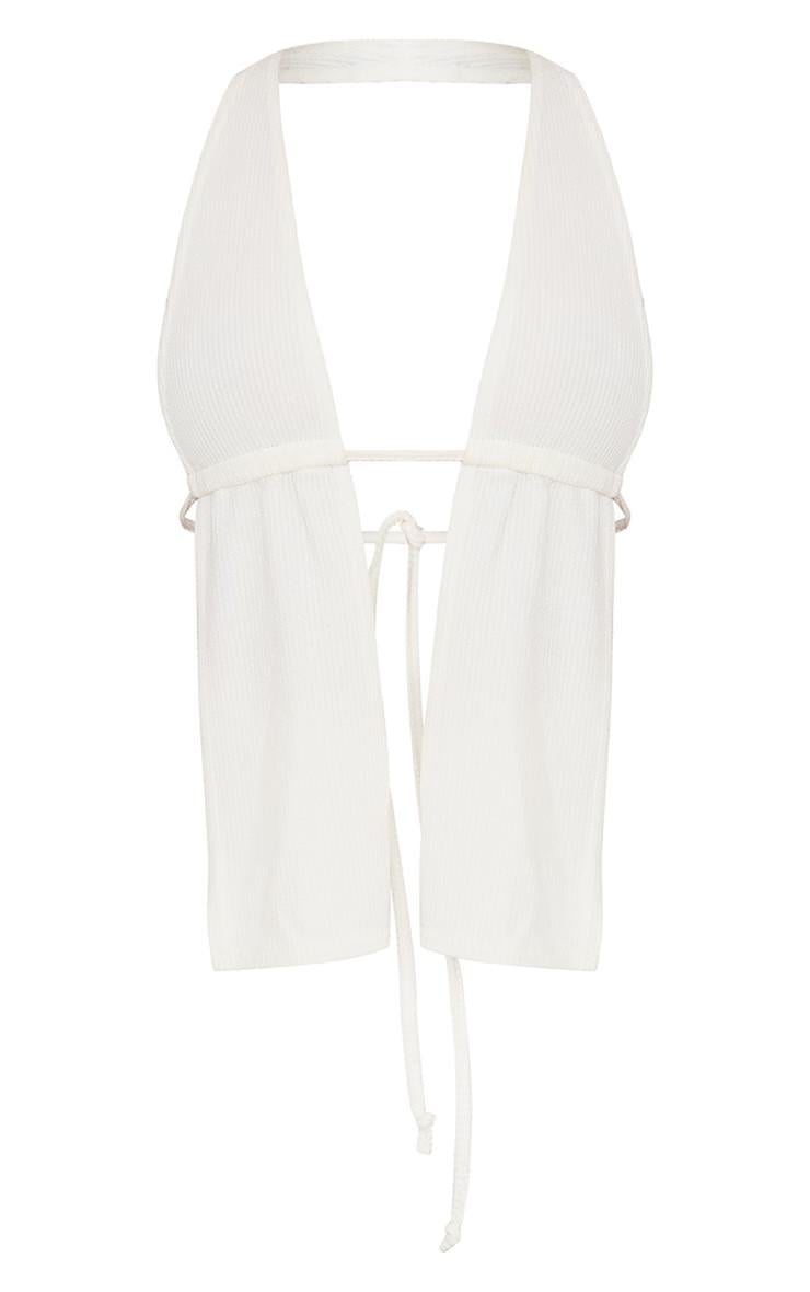 Топ женский Pretty Little Thing с вырезом в рубчик XS Кремовый