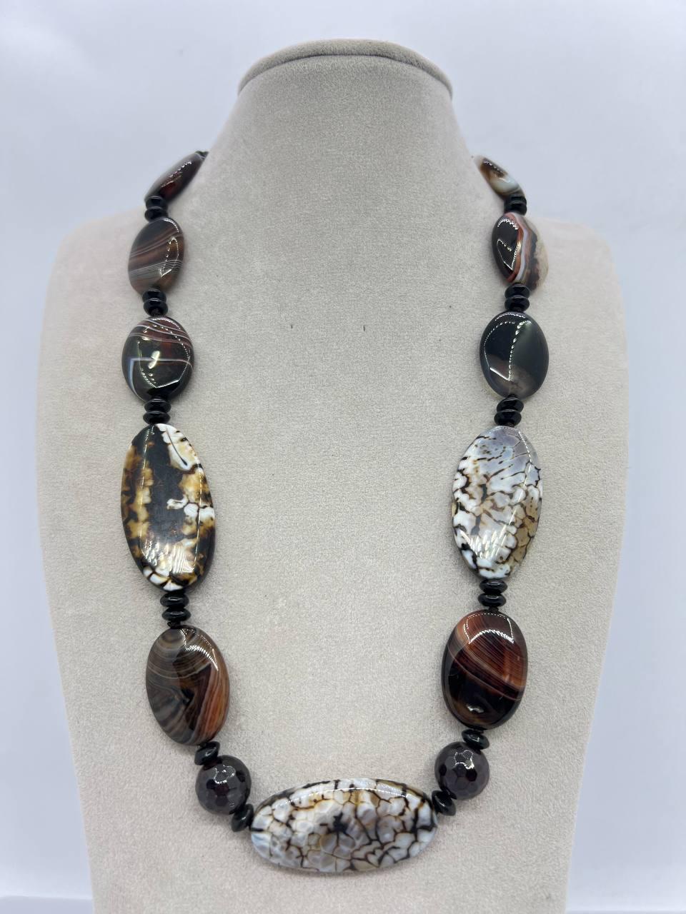 Бусы агат 44 см Разноцветный (11111)