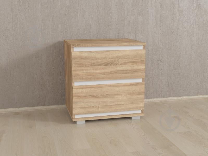 Прикроватная тумбочка Forte Alicia Ш 502 / В 535 / Г 390 Дуб сонома-Белые планки