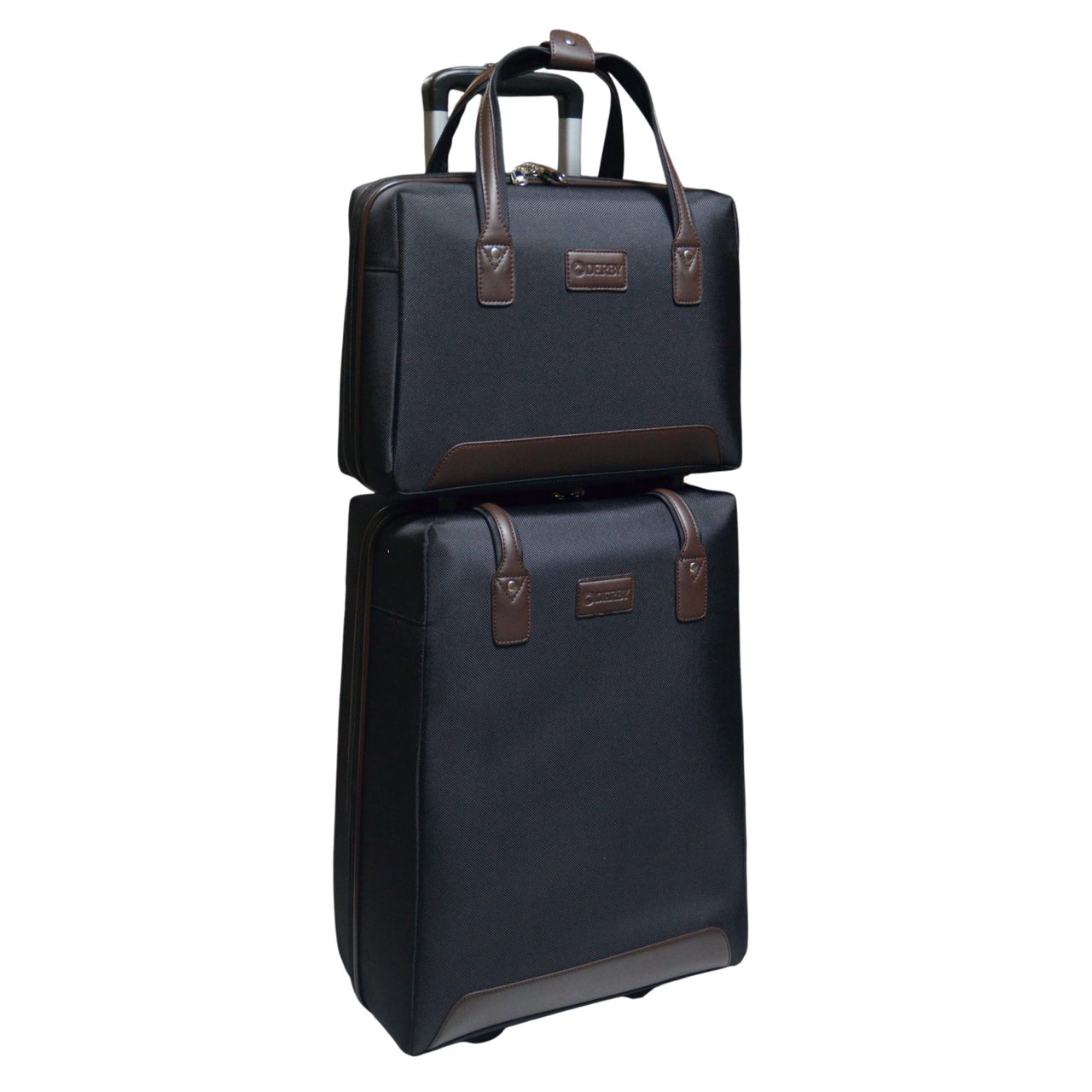 Чемодан ручная кладь Derby 092402-L тканевая 2 колеса и бьюти-кейс 092402-S 20'' Черный (2450794992)