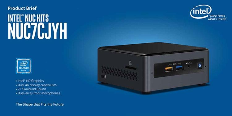 Системный блок Intel NUC7JY Mini Intel Celeron J4005 2,7GHz 8GB DDR4 128 ГБ SSD bluetooth 5,1 WiFi-6 Windows 10 - фото 3