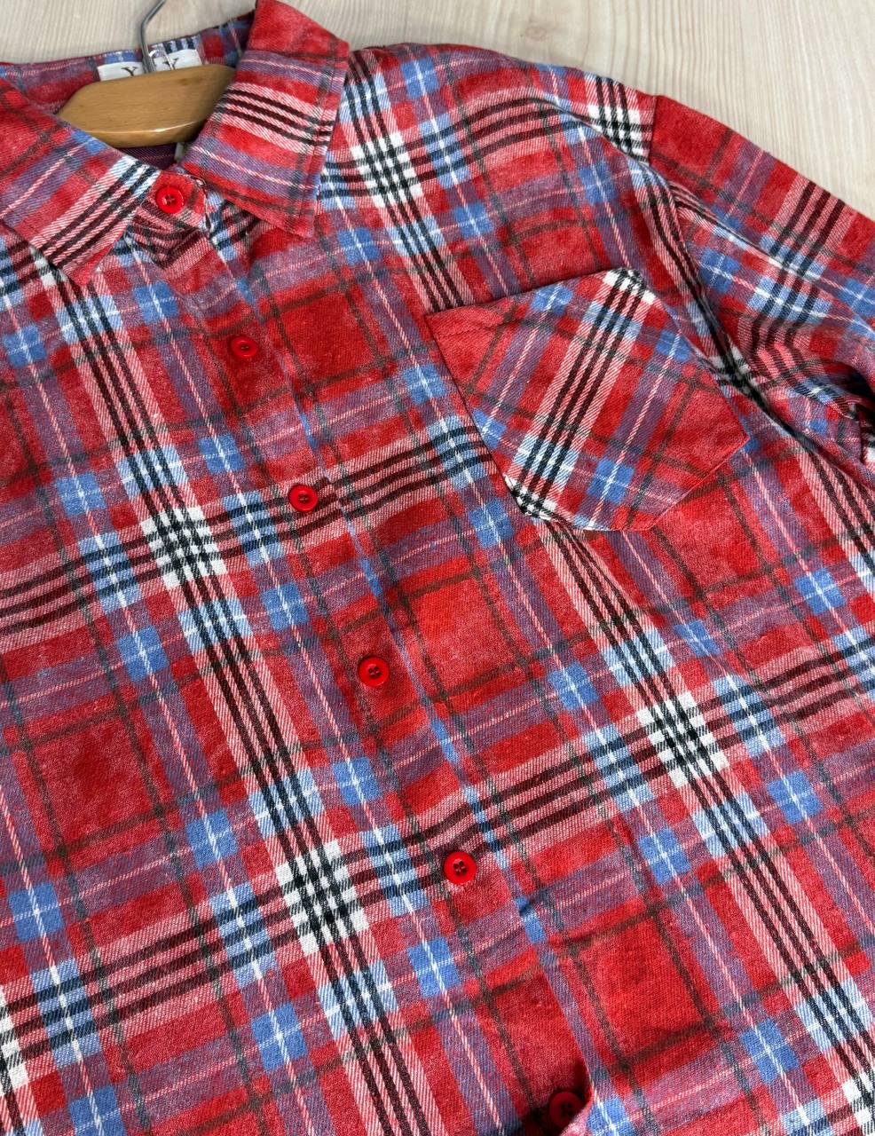 Сорочка жіноча YZY 7765 в клітинку оверсайз широка варена OS Червоний (4917) - фото 4 Сорочка жіноча YZY 7765 в клітинку оверсайз широка варена OS Червоний (4917) - фото 4