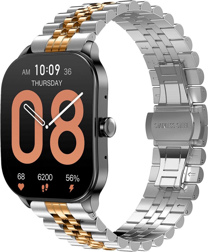 Браслет металлический Stech Line для Amazfit Pop 3S/3R Silver Rose (34444-68)
