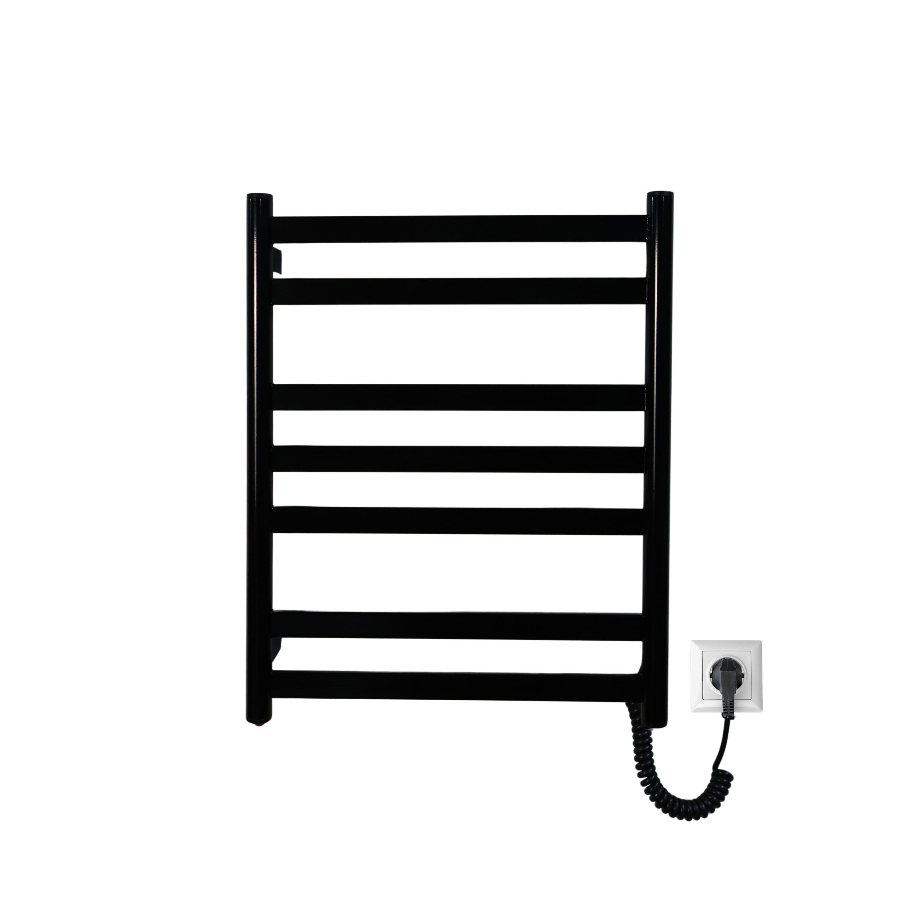 Полотенцесушитель электрический Carino Миа 590x490 мм Черный глянец (M5949LBG)
