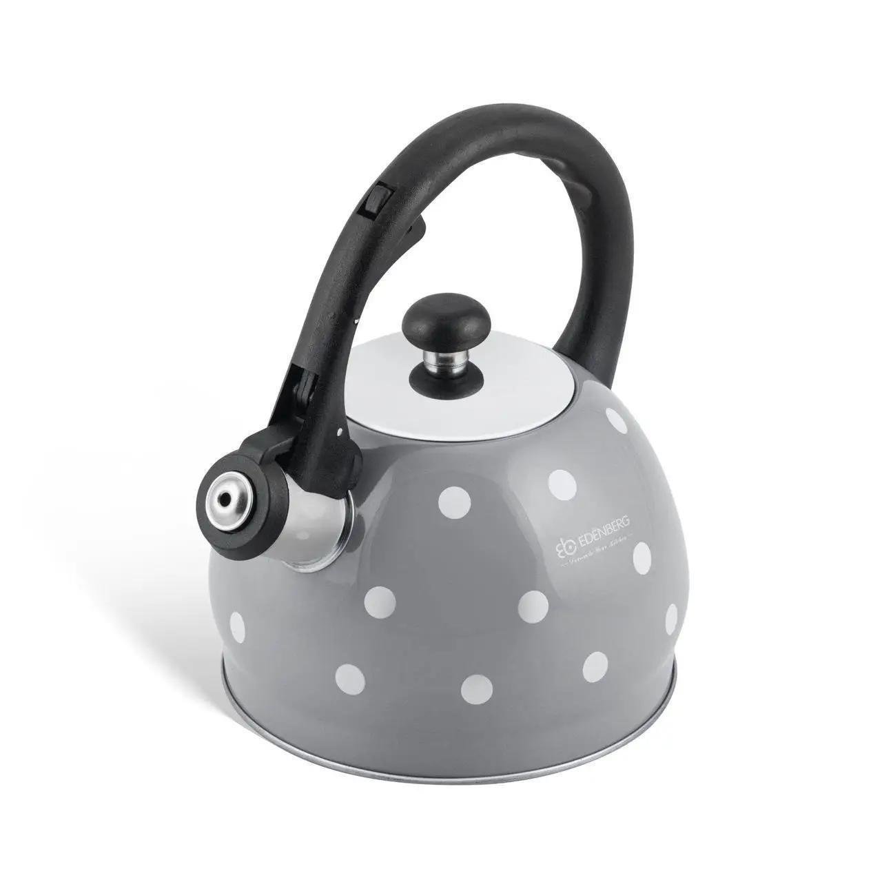 Чайник зі свистком для індукційних плит Edenberg EB-1922 з нержавіючої сталі 2 л Сірий (2530557658) - фото 2
