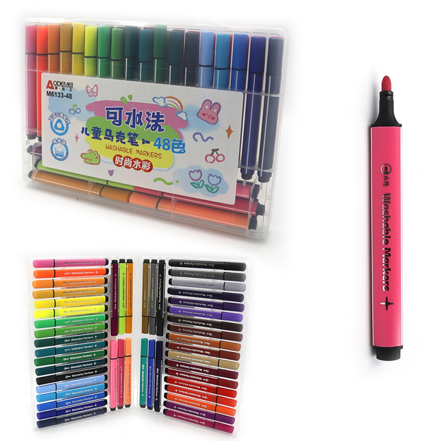 Набор маркеров Aodemei Washable 48 цветов - фото 2 Набор маркеров Aodemei Washable 48 цветов - фото 2