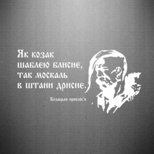 Наклейка "Як козак шаблею блисне, так москаль в штани дрисне" 40x20,6 см (28160966)