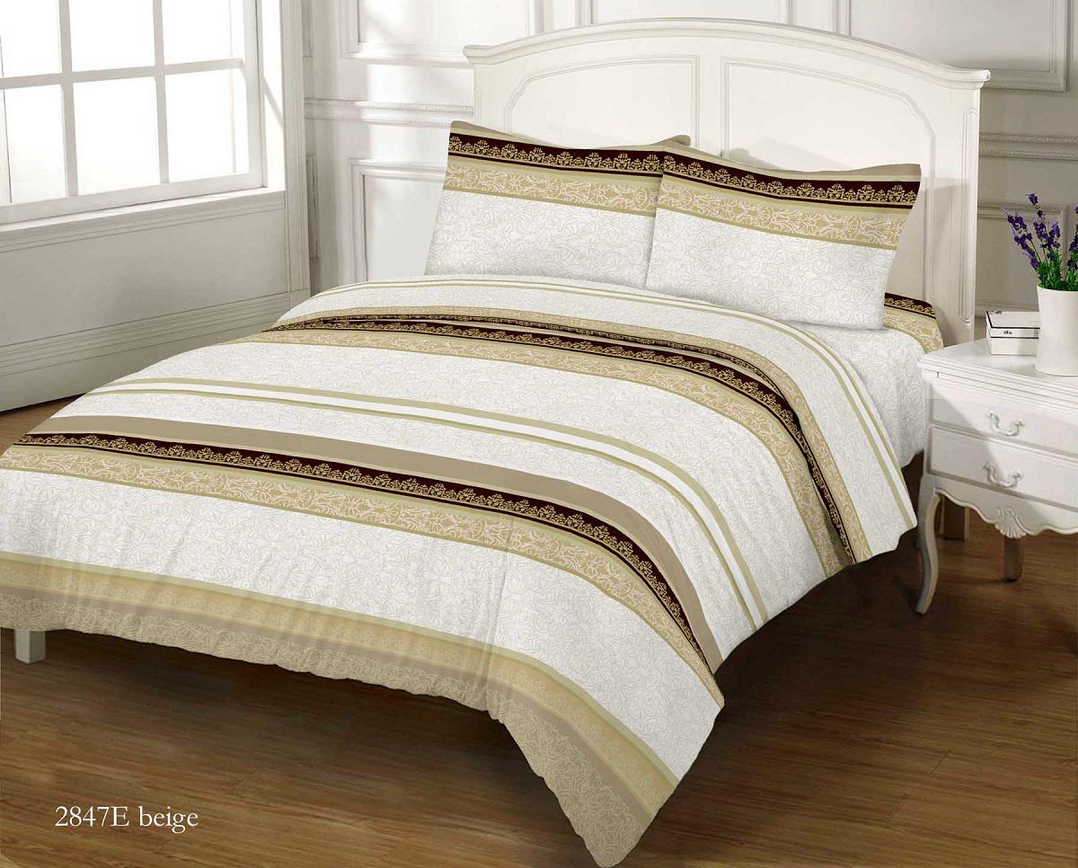 Комплект постельного белья Zastelli 2847 E BEIGE GOLD USA бязь двуспальное 175х210 Коричневый