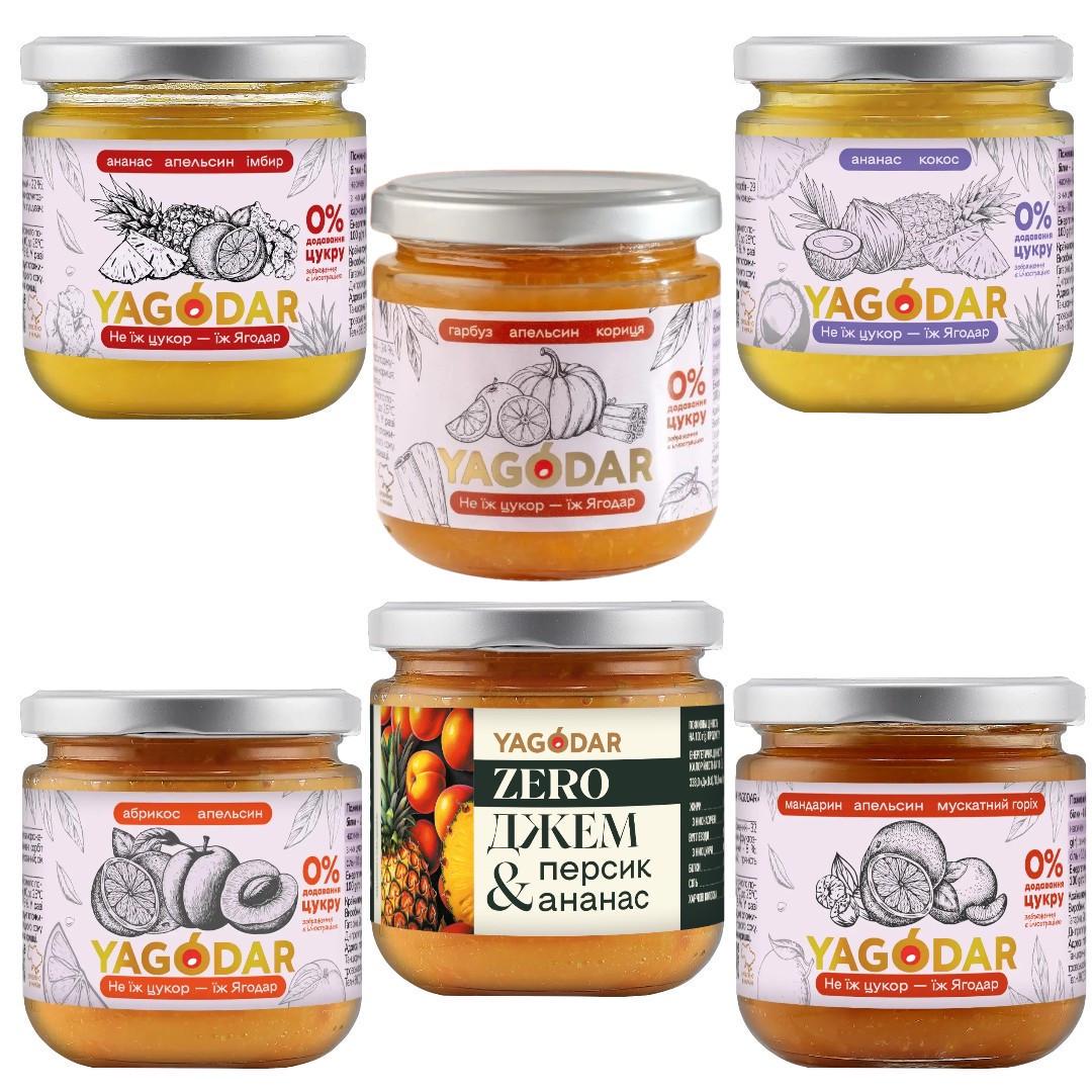 Джем YAGODAR Экзотические без сахара 1,2 кг 6 шт. (2559048874)