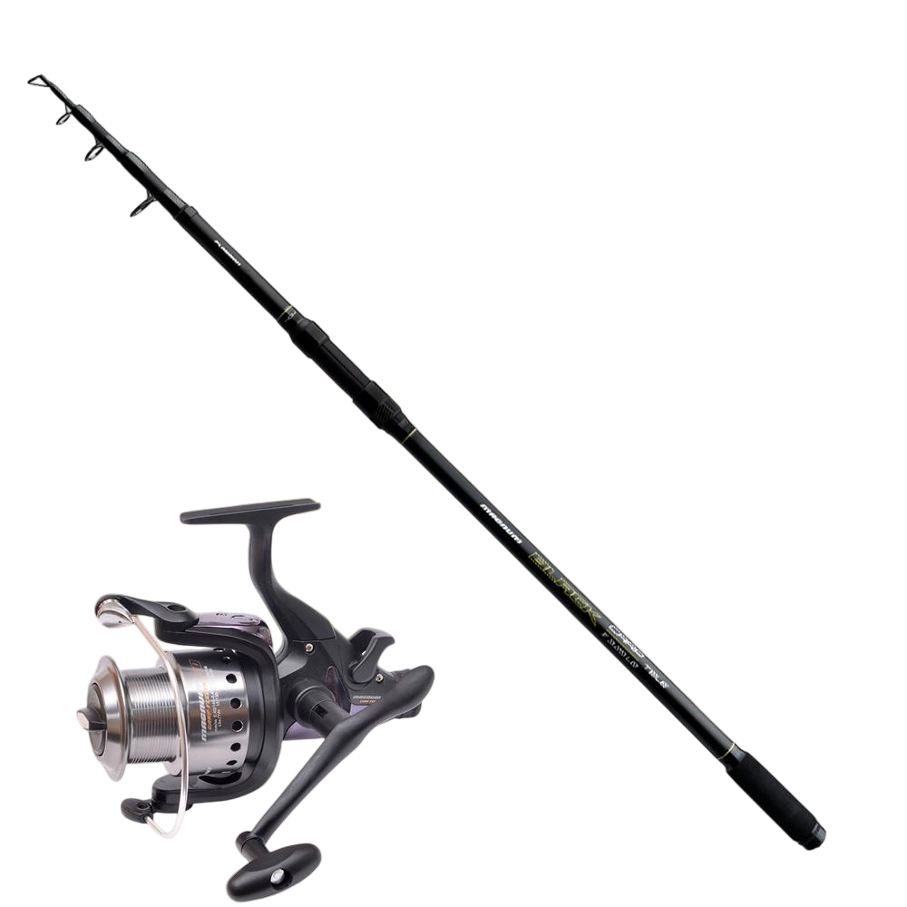 Набір коропове вудилище Flagman Magnum Black Carp Tele NGM 3,3 м 3,25lb FLMBTC330 і котушка Flagman Magnum Carp Feeder 6000