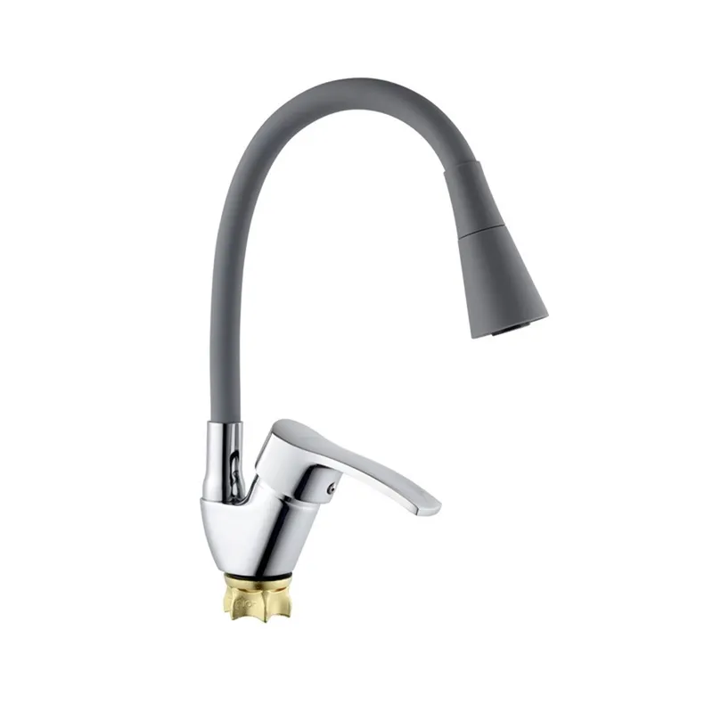 Смеситель для кухни Champion YUB 011-279 Nut Refl.Grey с силиконовым изливом (MI6425)