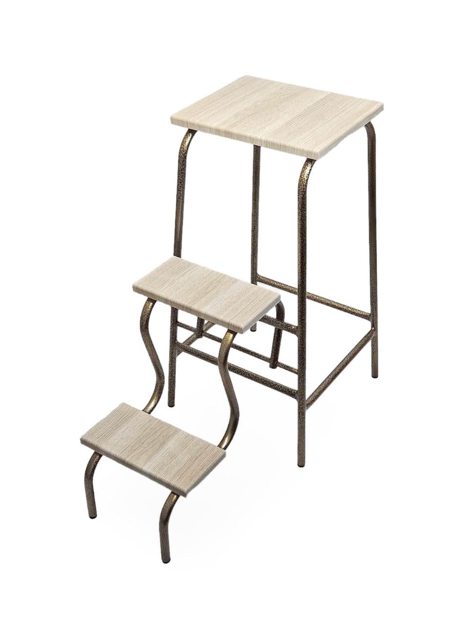 Стул-лестница Наша Ковка трансформер 65 см Дуб молочный