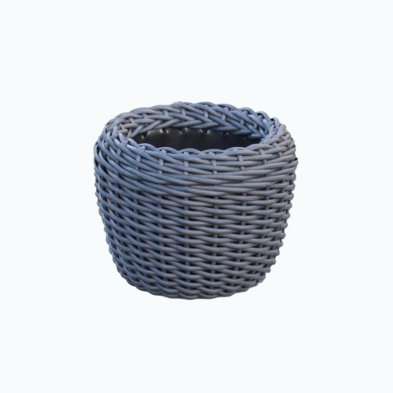 Кашпо для растений из искусственного ротанга 5 л Графитовый (11717498)