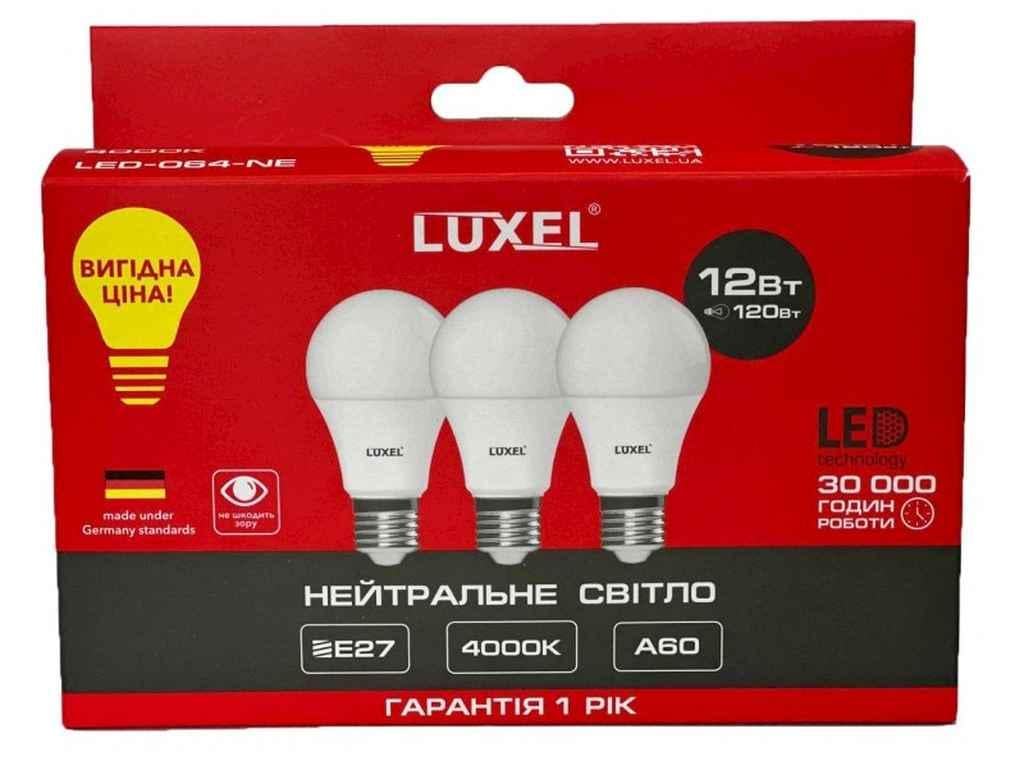 Лампа светодиодная Luxel 12W E27 4000K А60 (064-NE)