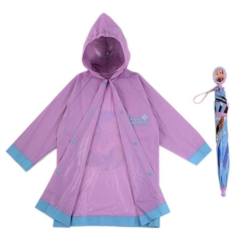 Дитячий дощовий набір SUNROZ "Princess Frozen" плащ-дощовик з парасолькою р. 6-7 (SUN5322)